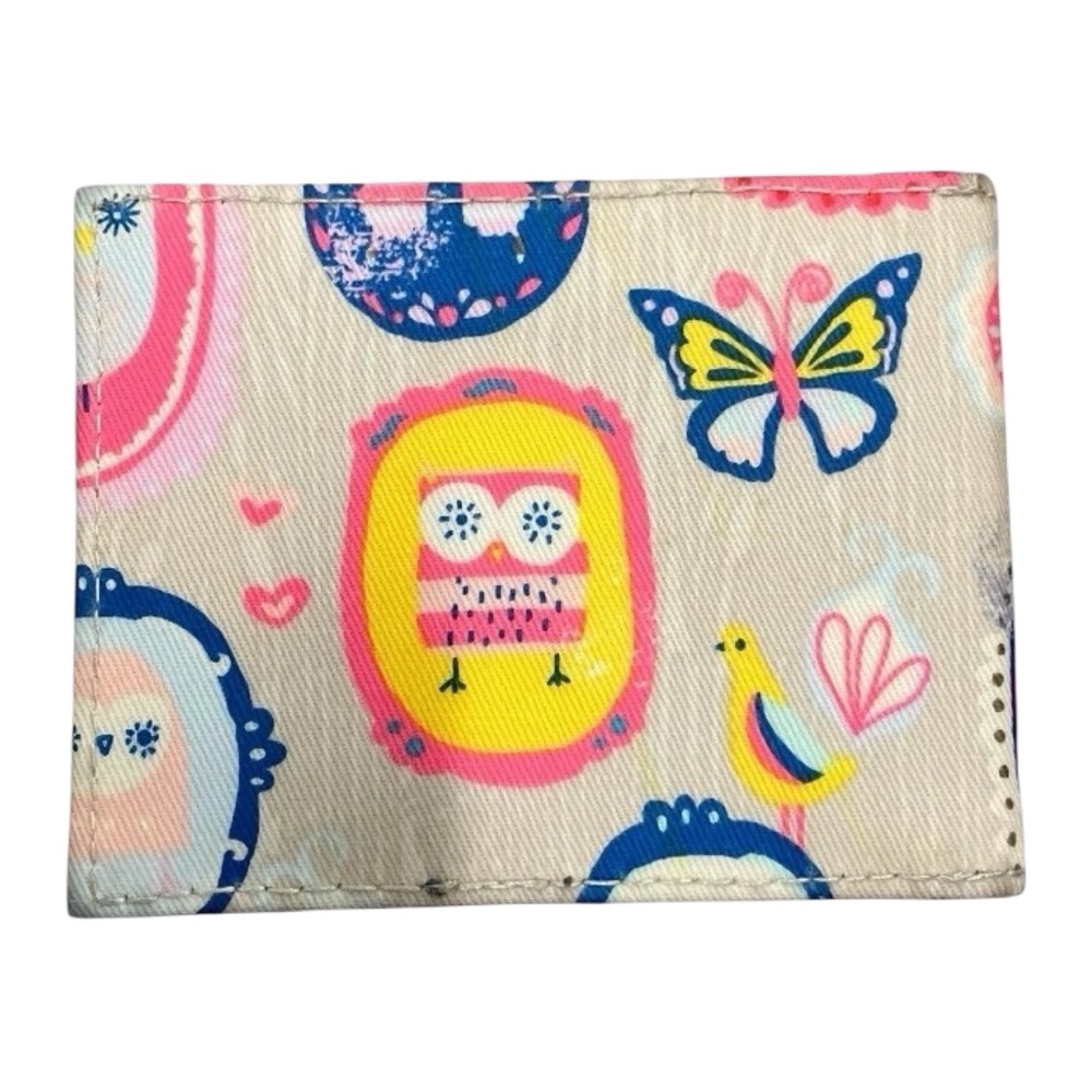 Paperchase Owls Cream Colourful Birds Butterfly Small Bifold Wallet Coquette